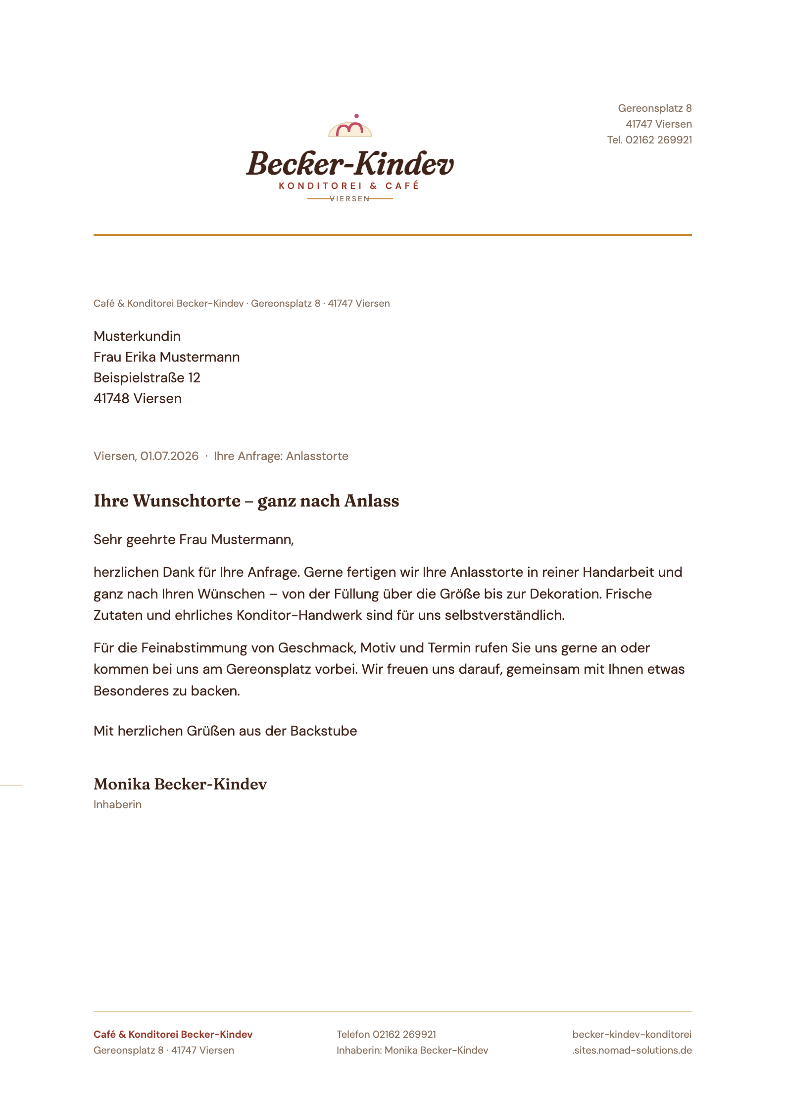 Briefbogen Sahnehäubchen – Vorschau